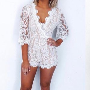 White Lace Romper